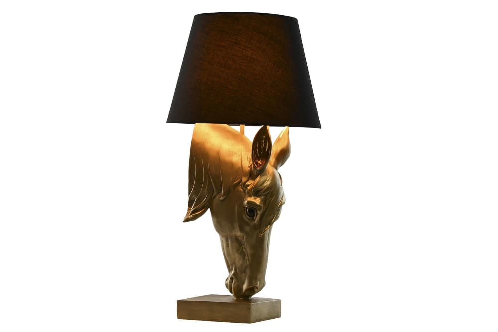 Lampe cheval en résine doré 30x30x59 cm — vue 4