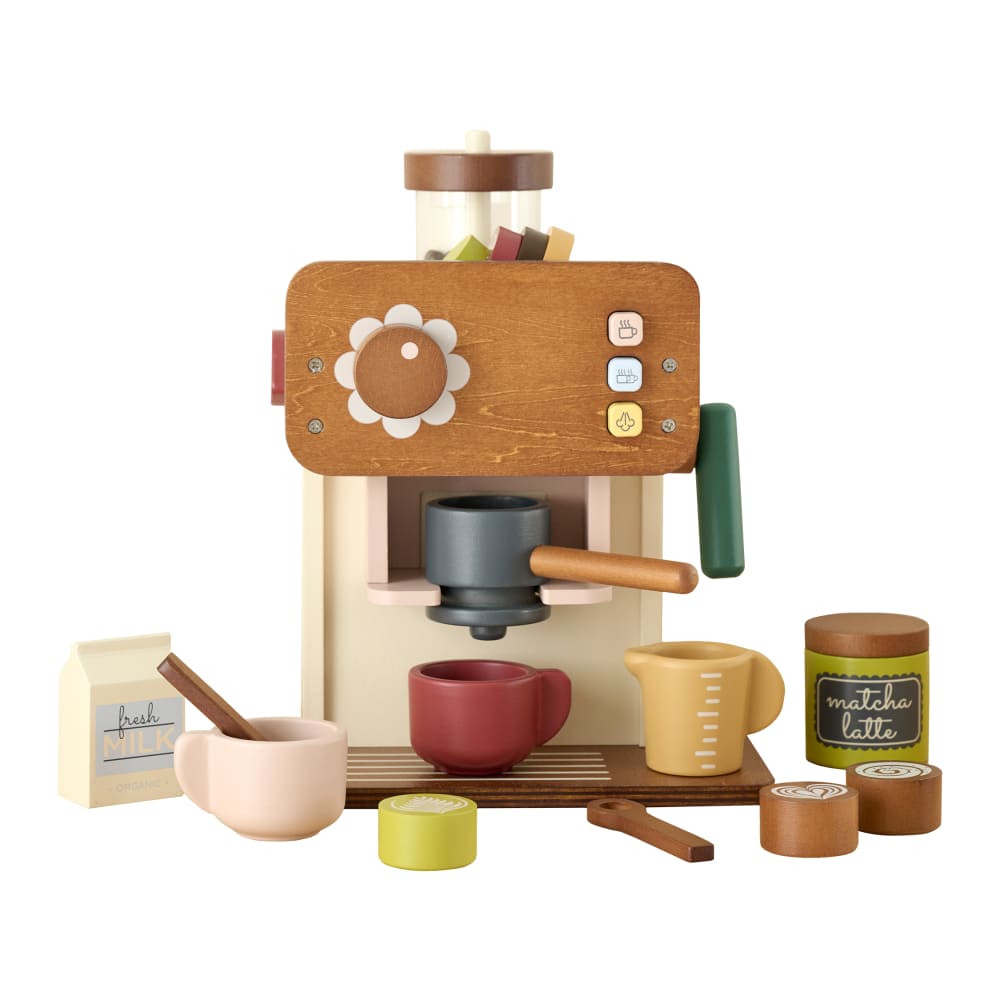 Machine à café 17 éléments en mdf marron