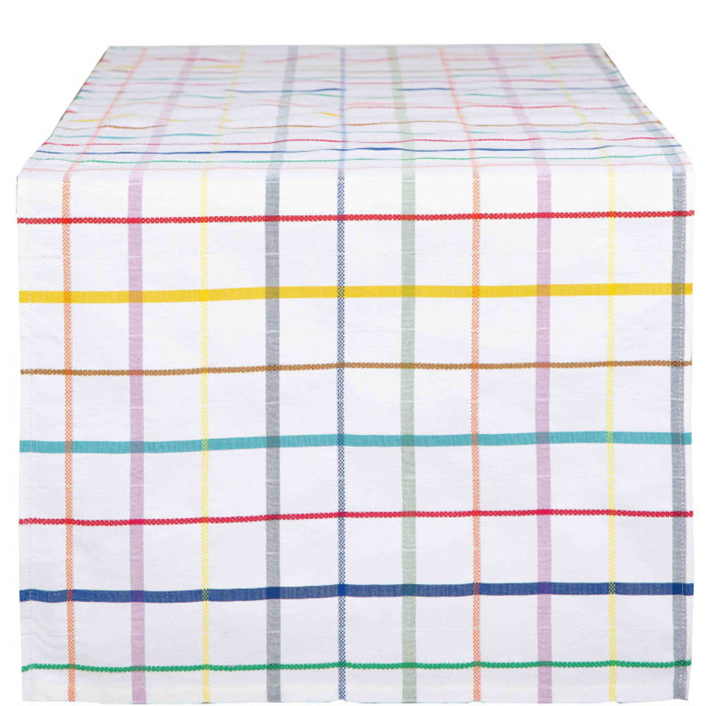 Chemin de table en coton multicolore 170x50 cm