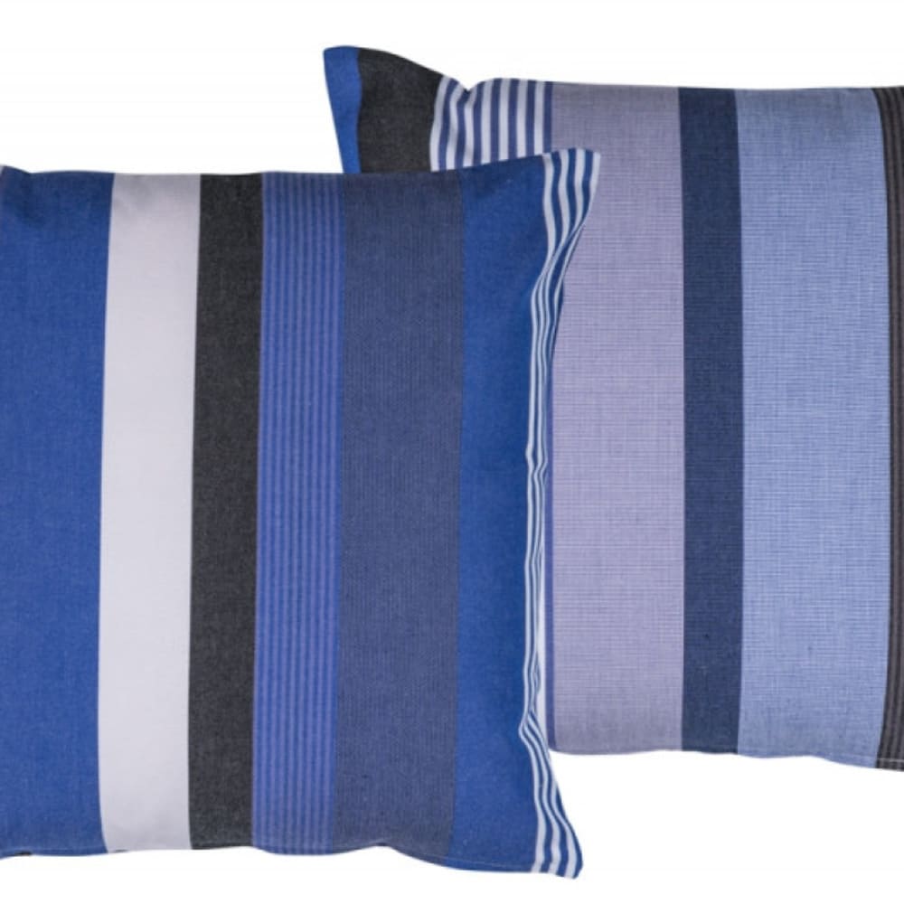 Tissage de Luz Kissenbezug aus blauer Baumwolle 50x50 cm - Baumwolle