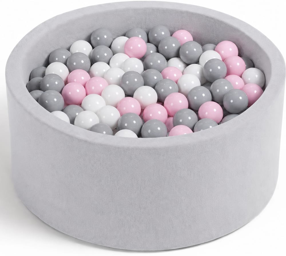 Angelove. Kinder-Bällebad mit 200 Bällen Indoor-Spielbereich GRAU Öko-Tex Zertifikat PES - POLYESTER Kinder