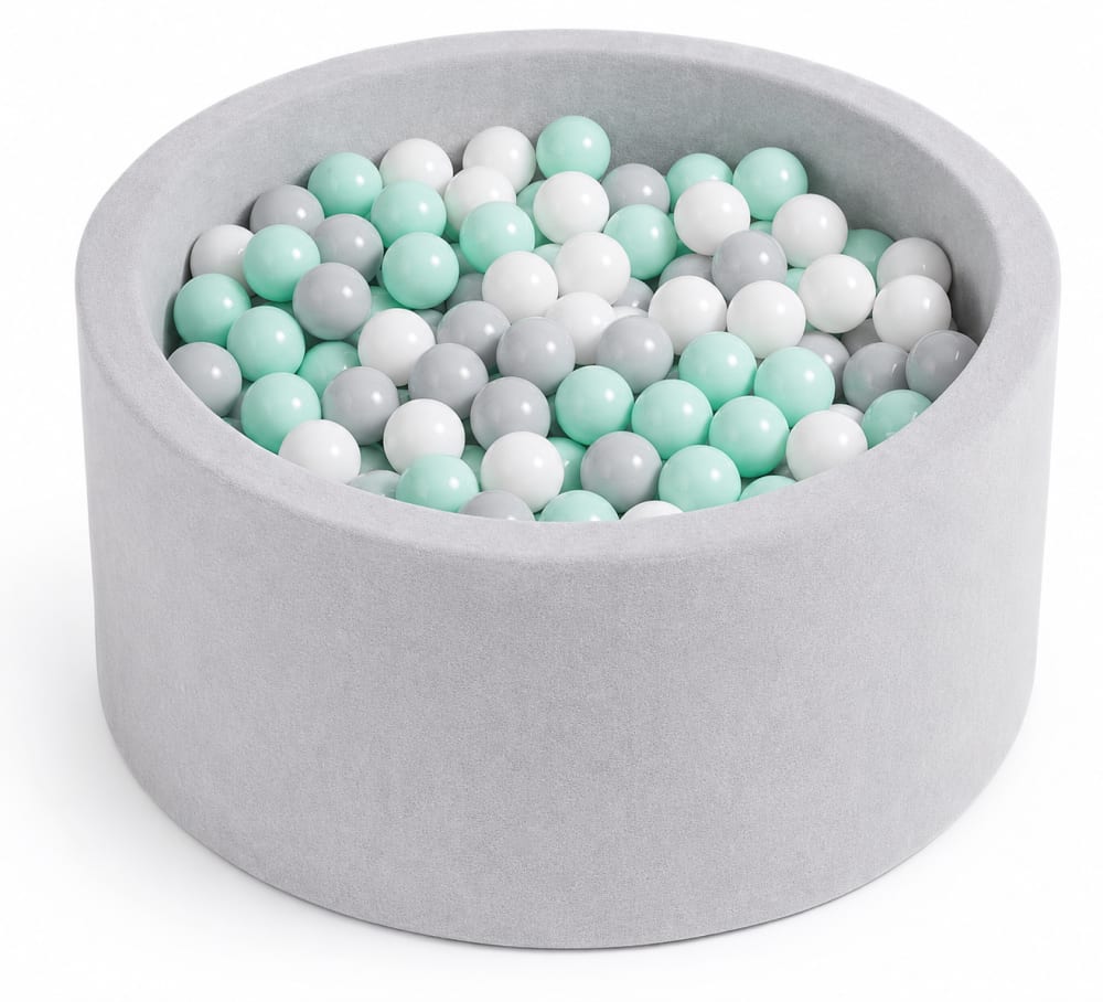 Angelove. Rundes Baby-Bällebad mit 200 Bällen Spielbereich für Kinder GRAU Öko-Tex Zertifikat PES - POLYESTER Kinder