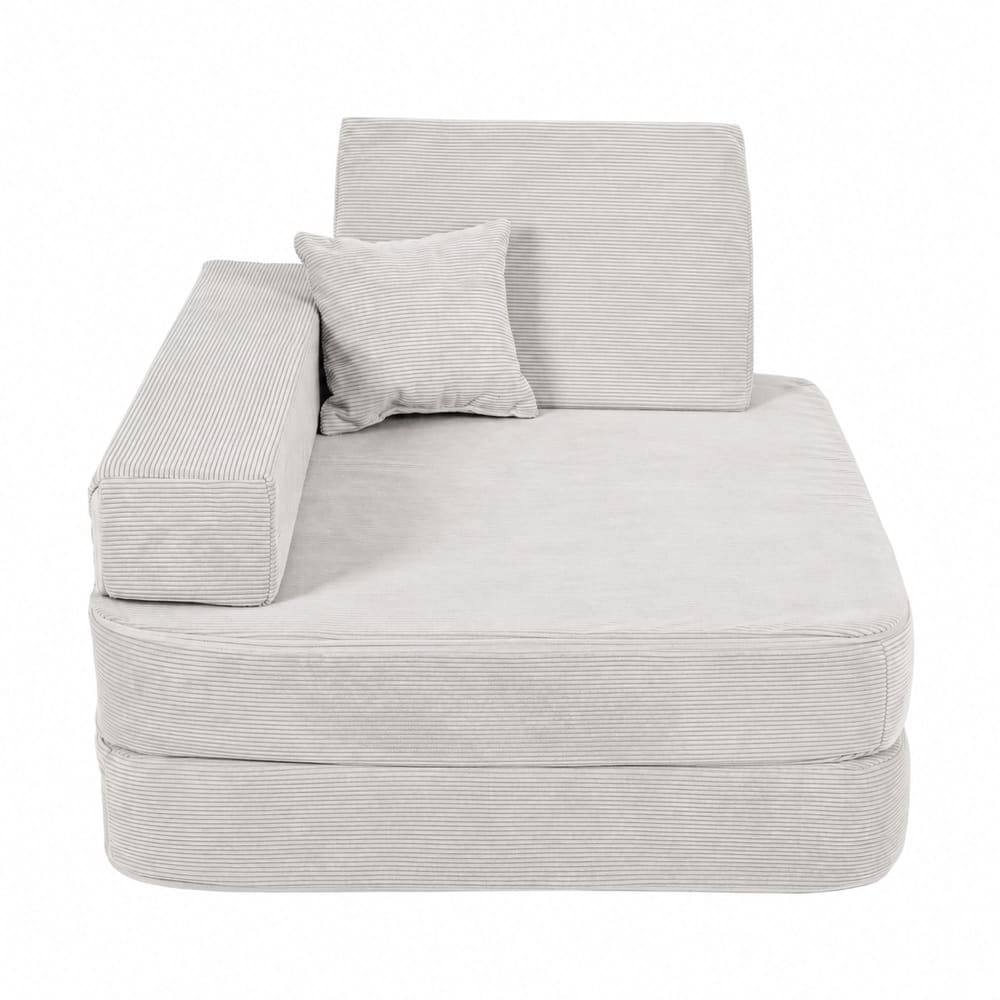 Angelove. Kindersessel 5-in-1 mit Schlaffunktion aus feinem Cordsamt, Grau GRAU Öko-Tex Zertifikat PES - POLYESTER Kinder