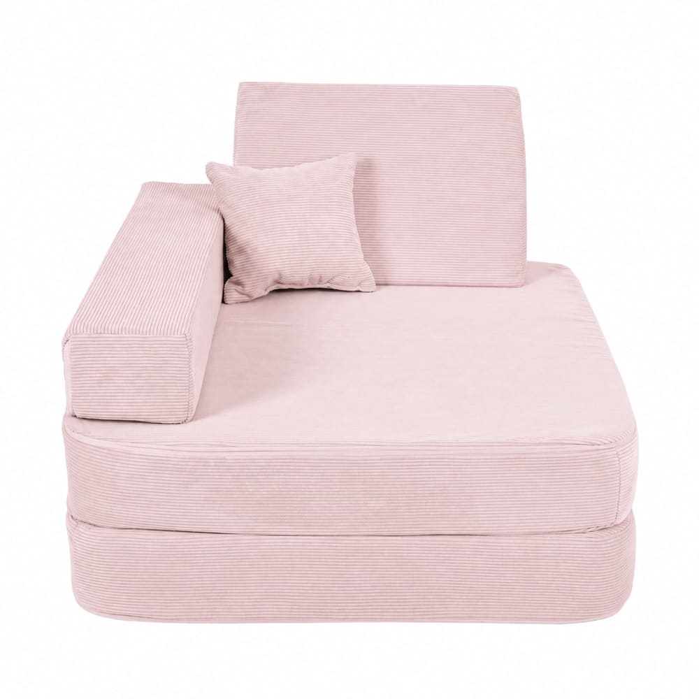 Angelove. Kindersessel 5-in-1 mit Schlaffunktion aus feinem Cordsamt, Rosa ROSA Öko-Tex Zertifikat PES - POLYESTER Kinder