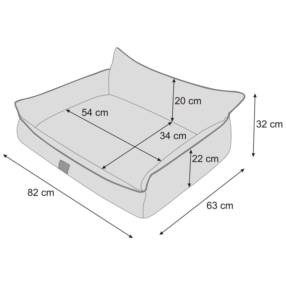 Hundebett XL abnehmbarer Bezug dickes Kissen Premium Komfort -