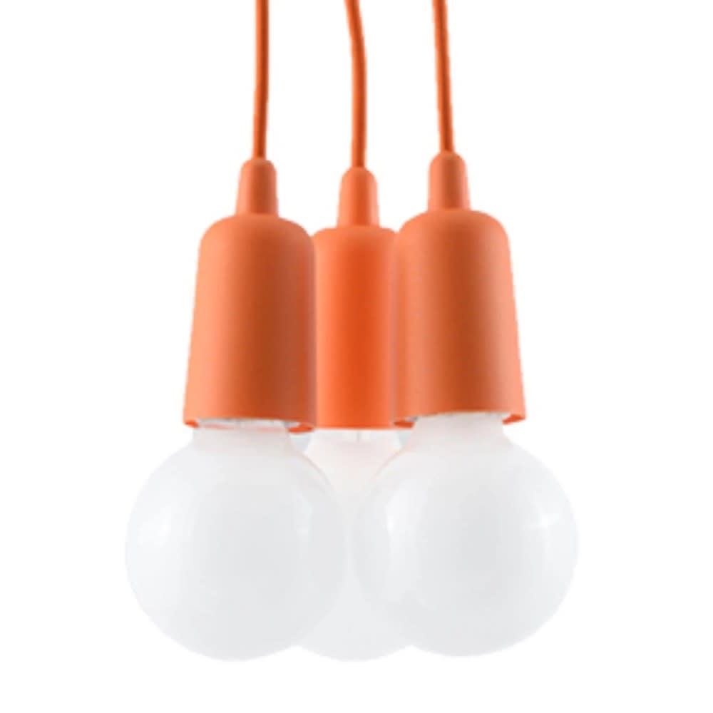 Orangefarbene Pendelleuchte mit 3 Fassungen - Maisons Du Monde
