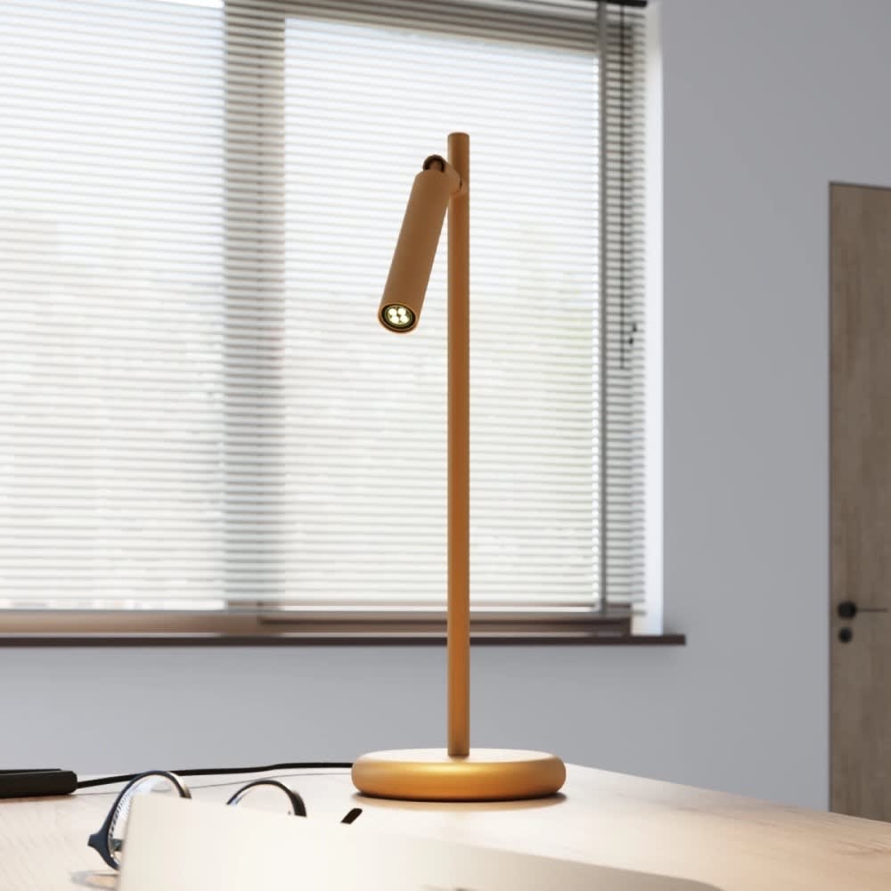 Tischleuchte Moderne mit verstellbarem goldenen Strahler -