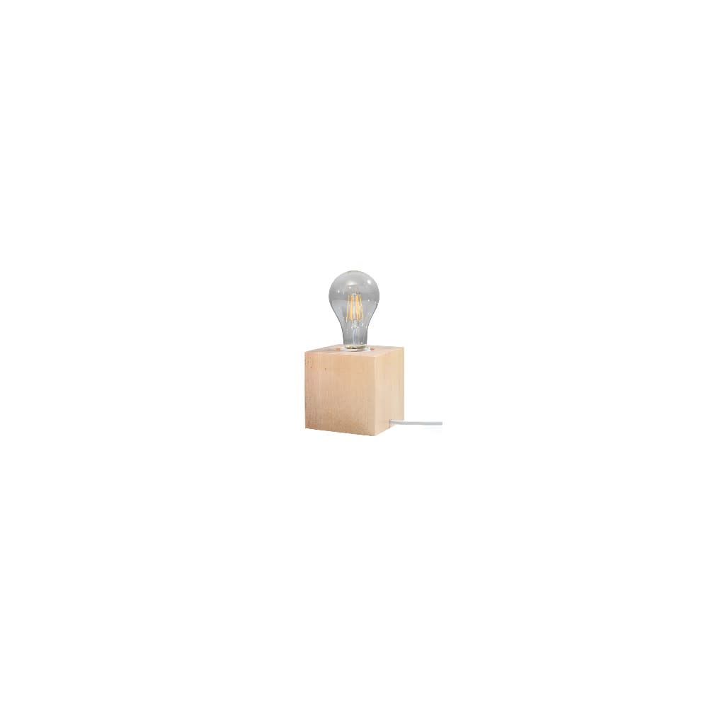 Lampe de table carrée en bois naturel Lampe de table carrée en bois naturel