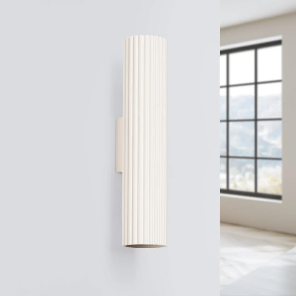 Wandleuchte aus Aluminium beige 2-flammig mit 2 schwenkbaren