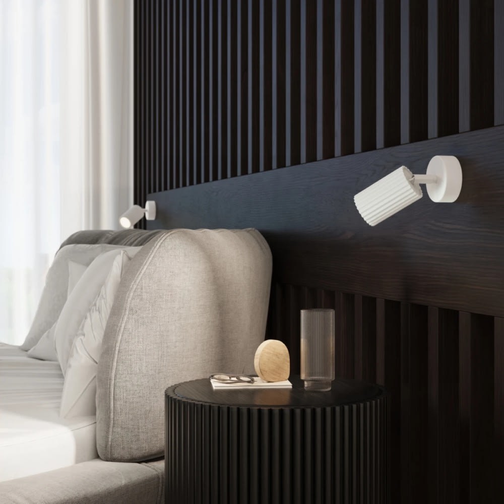 Wandleuchte aus Aluminium weiß mit schwenkbarem Spot GU10 -