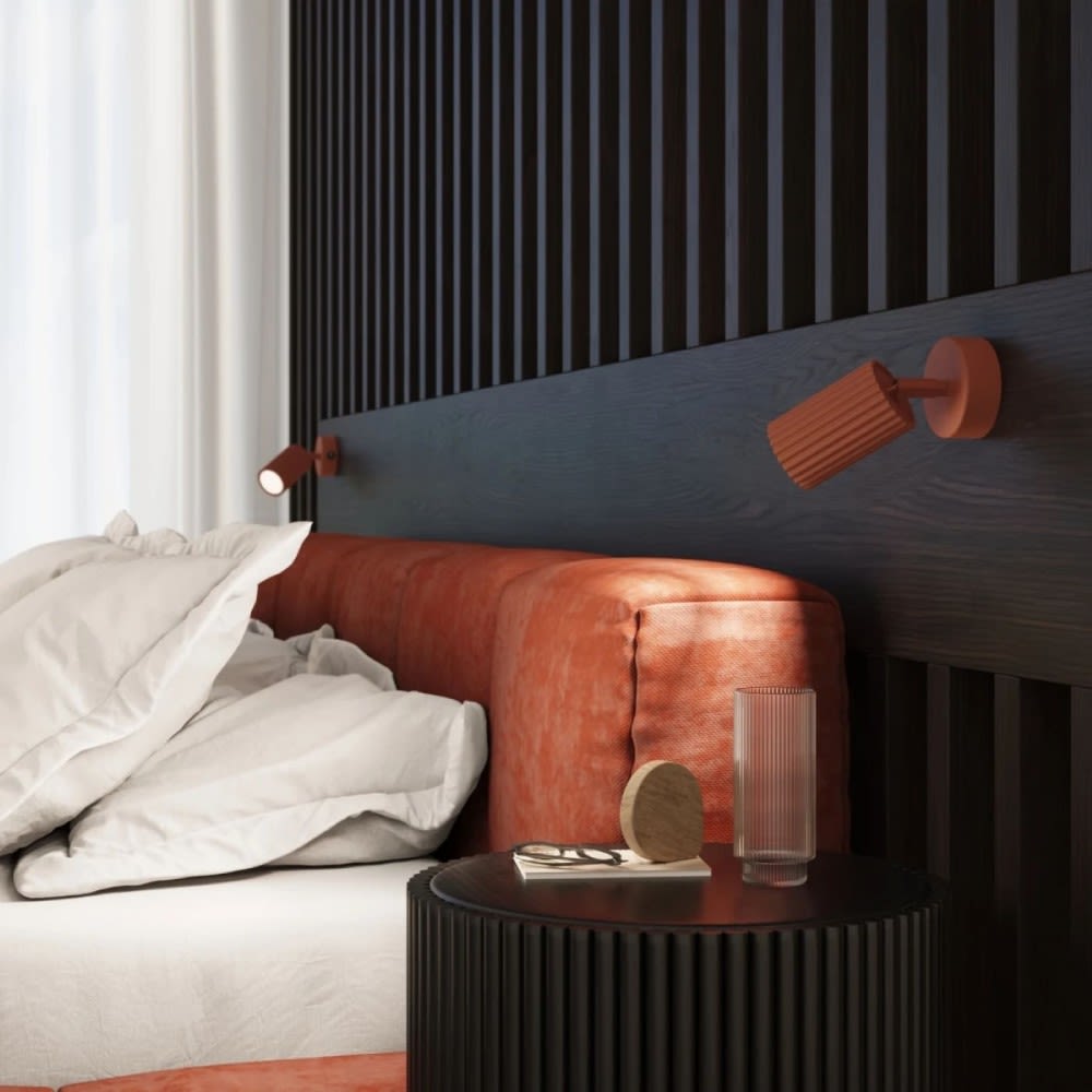 Wandleuchte aus Aluminium rot mit schwenkbarem Spot GU10 -