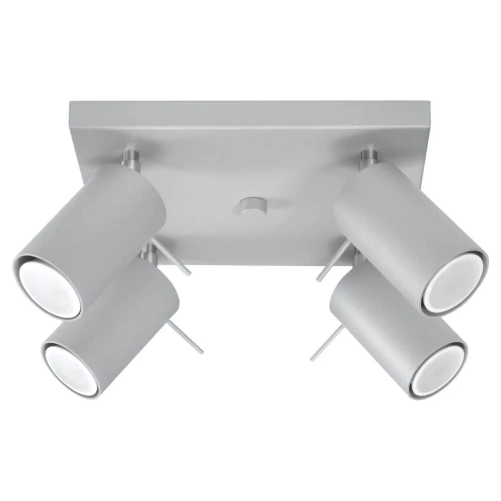 Plafonnier carré avec 4 spots orientables, gris Plafonnier carré avec 4 spots orientables, gris
