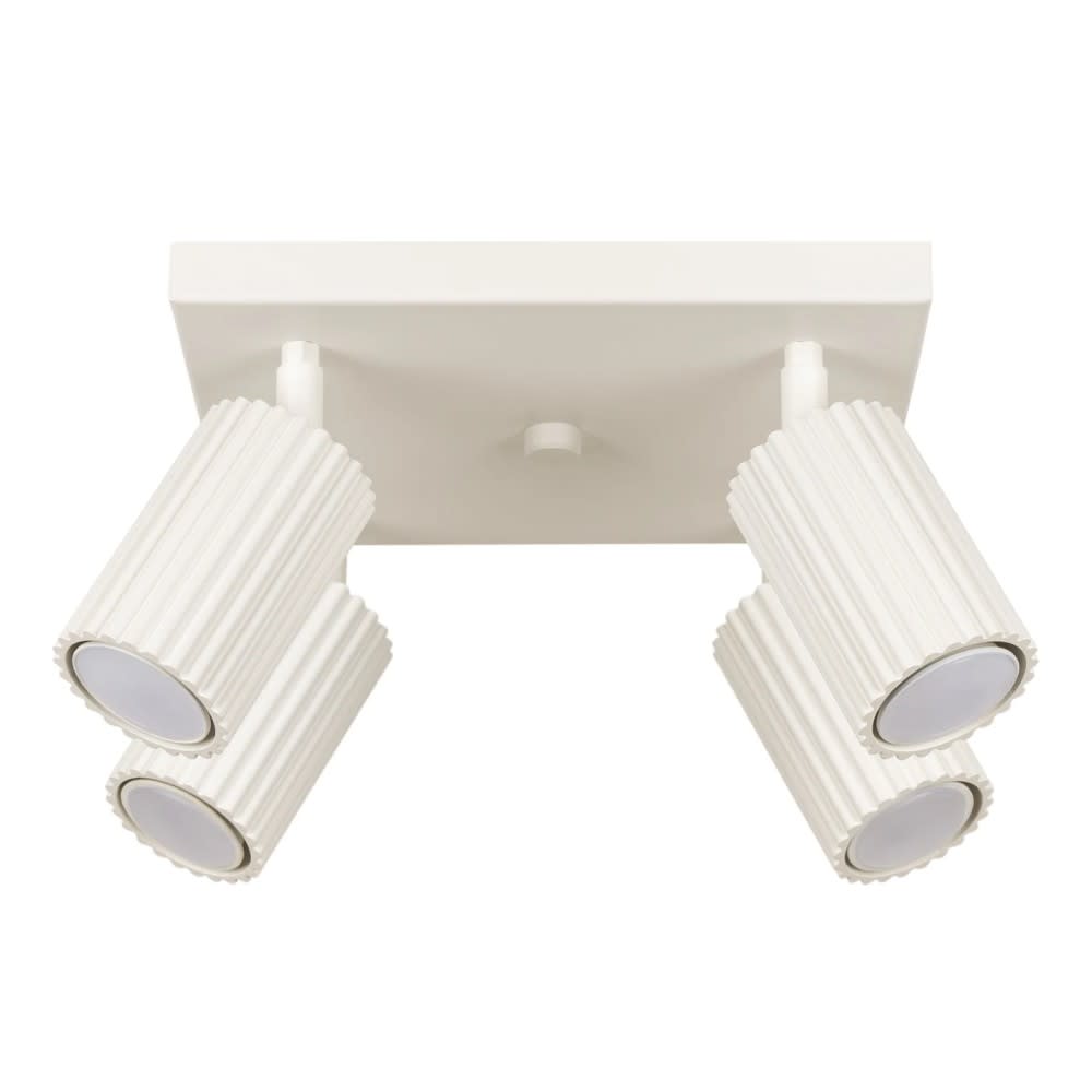 Plafonnier carré avec 4 spots beiges orientables Plafonnier carré avec 4 spots beiges orientables