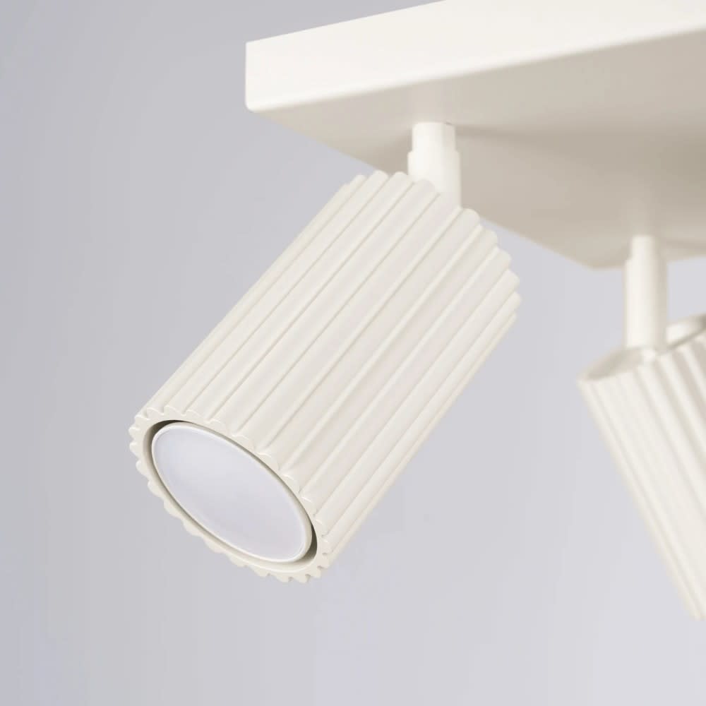 Plafonnier carré avec 4 spots beiges orientables — vue 4