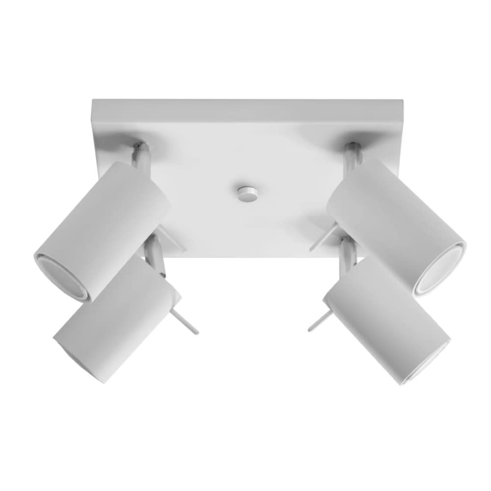 Plafonnier carré avec 4 spots orientables, blanc Plafonnier carré avec 4 spots orientables, blanc