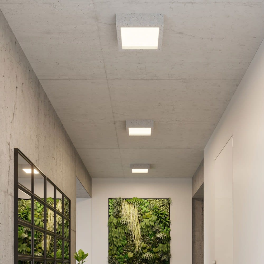 Plafonnier avec led intégrée en ciment gris — vue 3