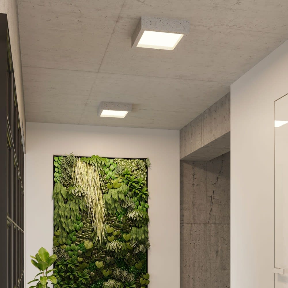 Plafonnier avec led intégrée en ciment gris — vue 4