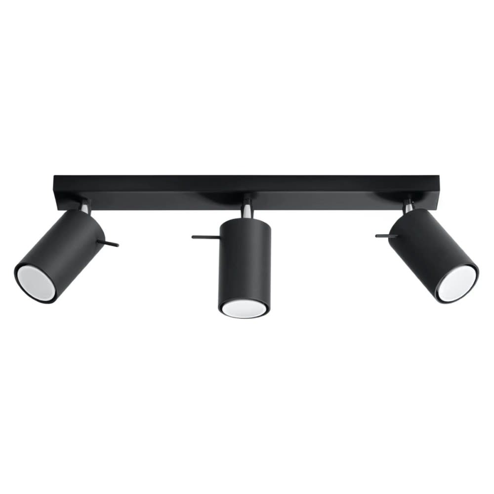 Plafonnier noir avec 3 spots, style industriel, réglable Plafonnier noir avec 3 spots, style industriel, réglable