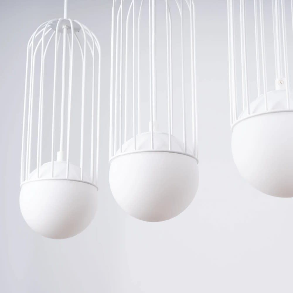 Suspension blanche avec 3 sphères en verre — vue 4