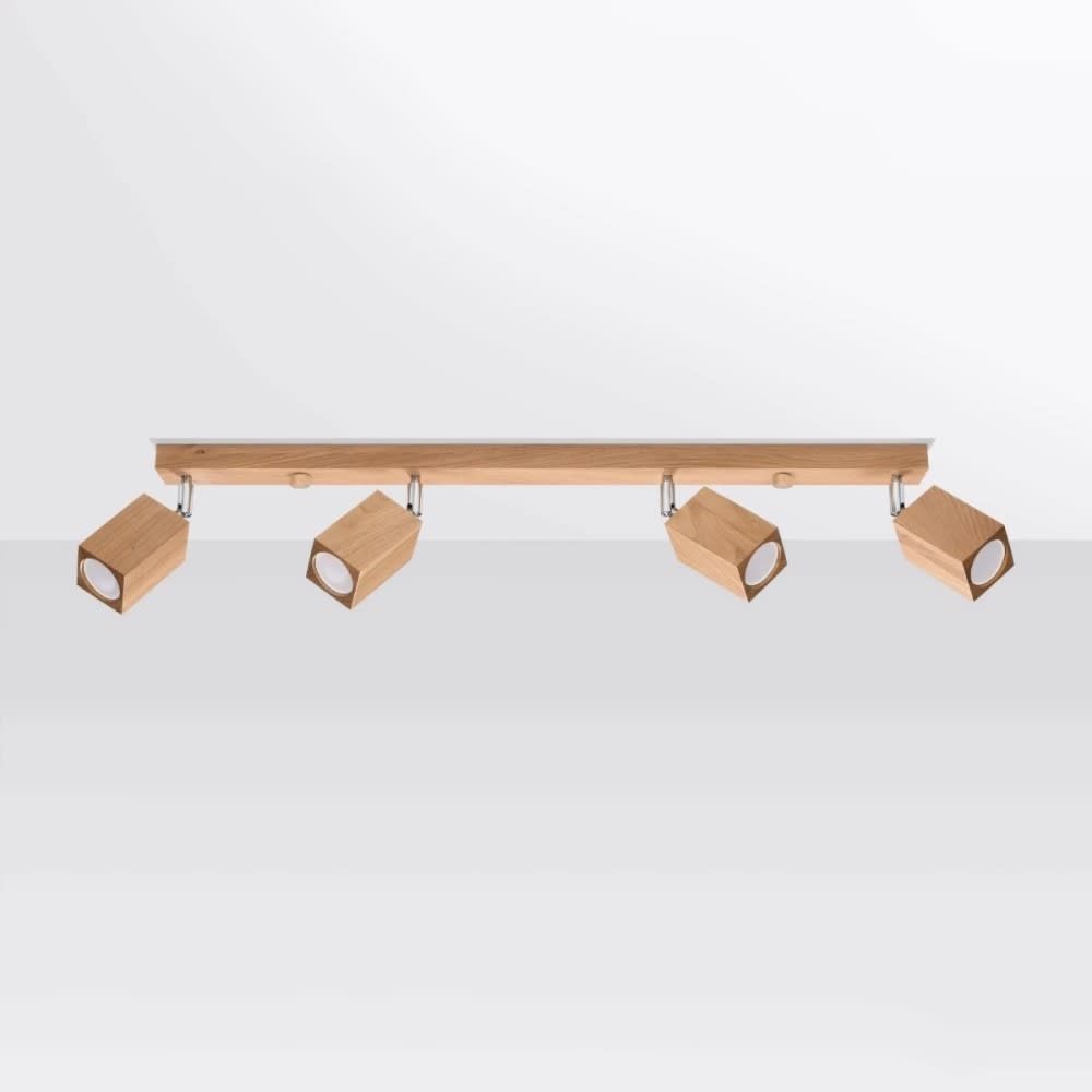 Deckenleuchte mit 4 rechteckigen Holzstrahlern - Maisons Du Monde