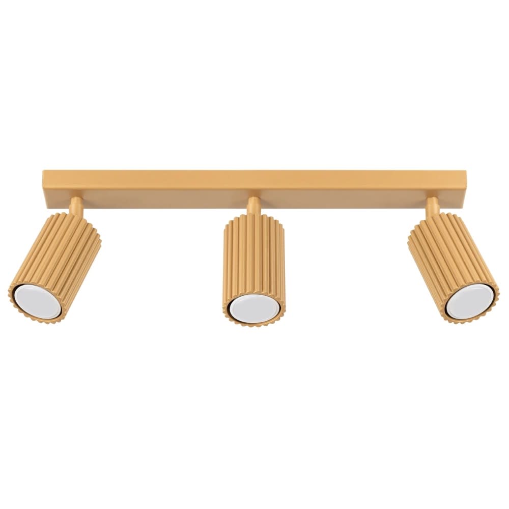 Plafonnier avec 3 spots dorés orientables Plafonnier avec 3 spots dorés orientables
