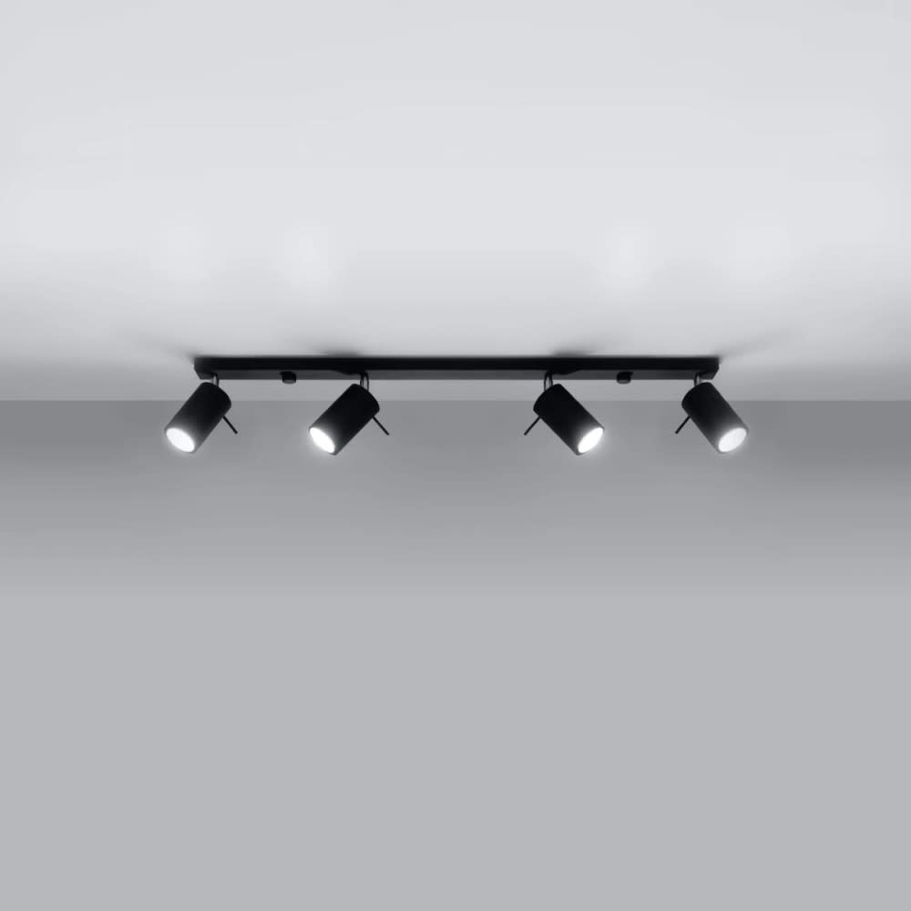 Deckenleuchte Schwarze mit 4 verstellbaren Strahlern, 80 cm -