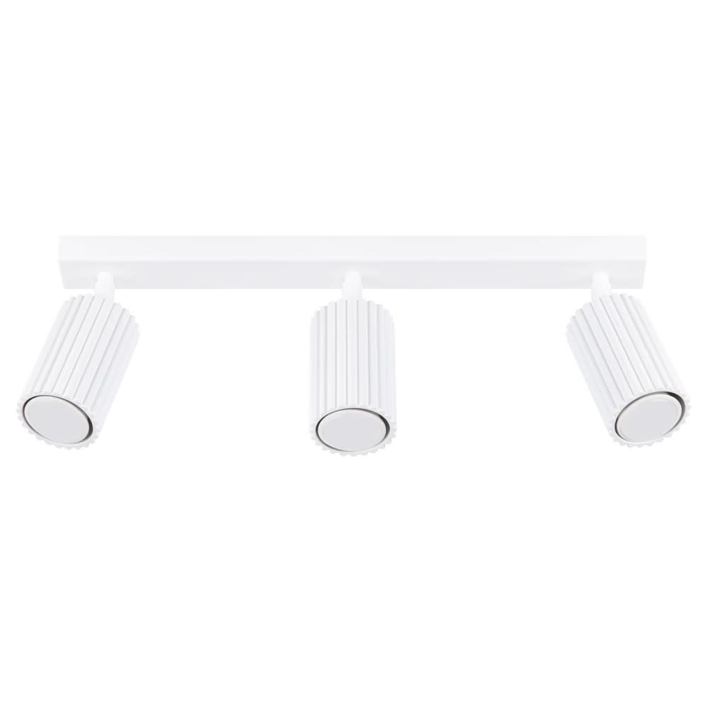 Plafonnier avec 3 spots blancs orientables en relief Plafonnier avec 3 spots blancs orientables en relief