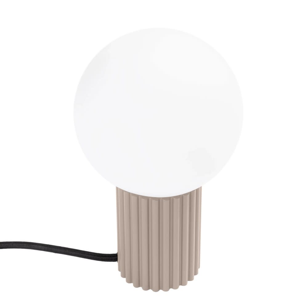 Lampe de table avec relief taupe et sphère en verre Lampe de table avec relief taupe et sphère en verre