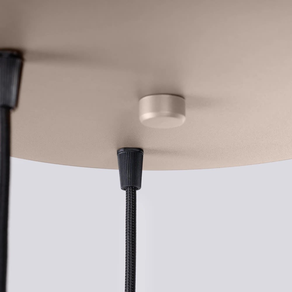Suspension taupe avec 3 sphères de verre suspendues — vue 4