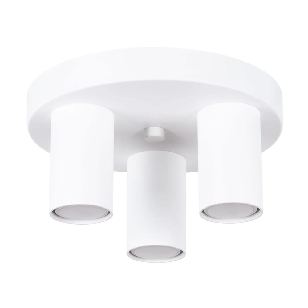 Plafonnier blanc avec 3 spots fixes Plafonnier blanc avec 3 spots fixes