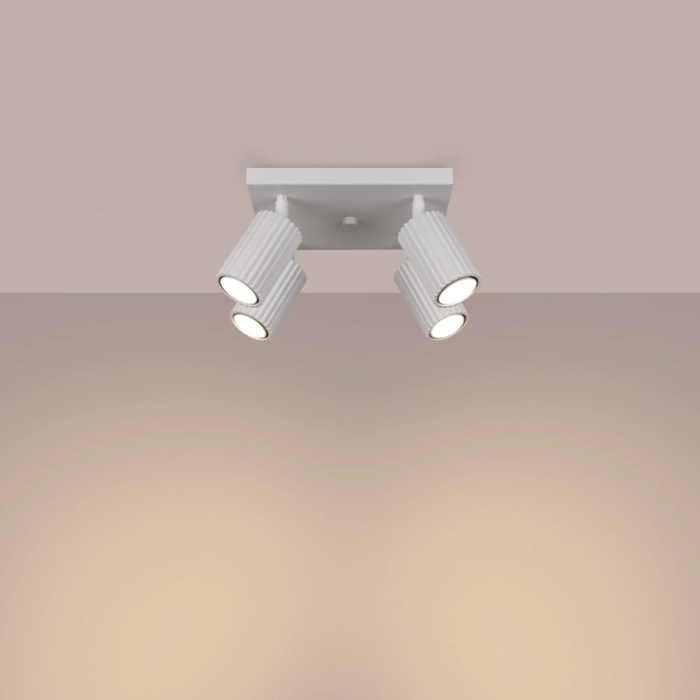 Plafonnier carré avec 4 spots orientables, blanc — vue 4