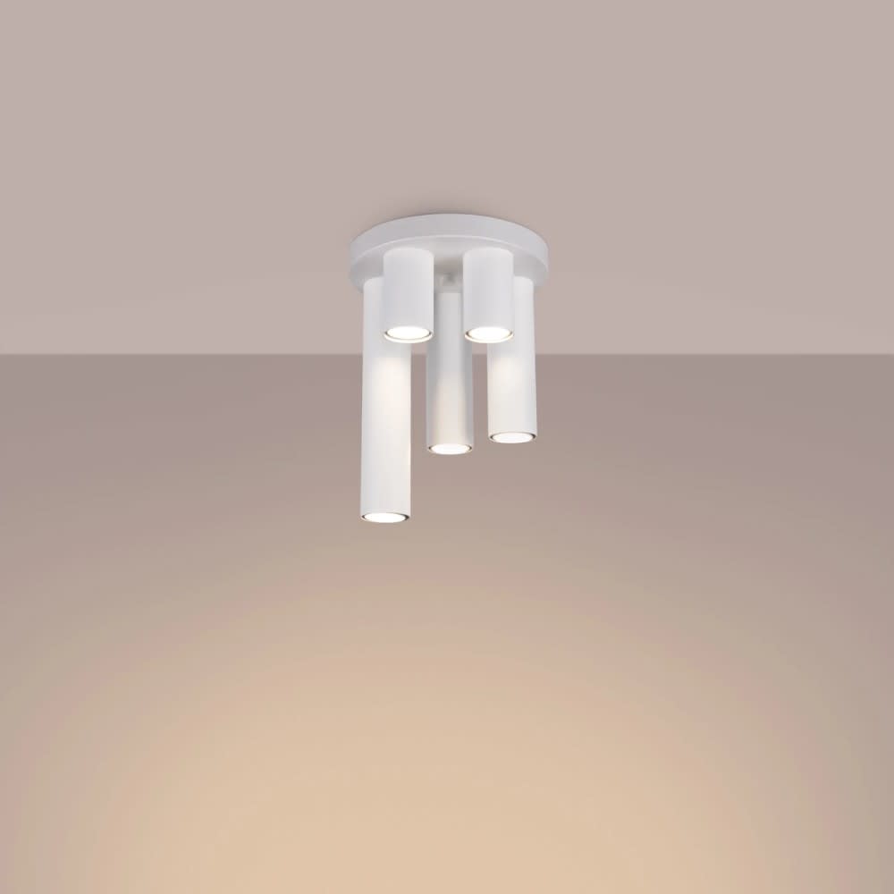 Plafonnier avec 5 spots de tailles différentes, blanc — vue 4