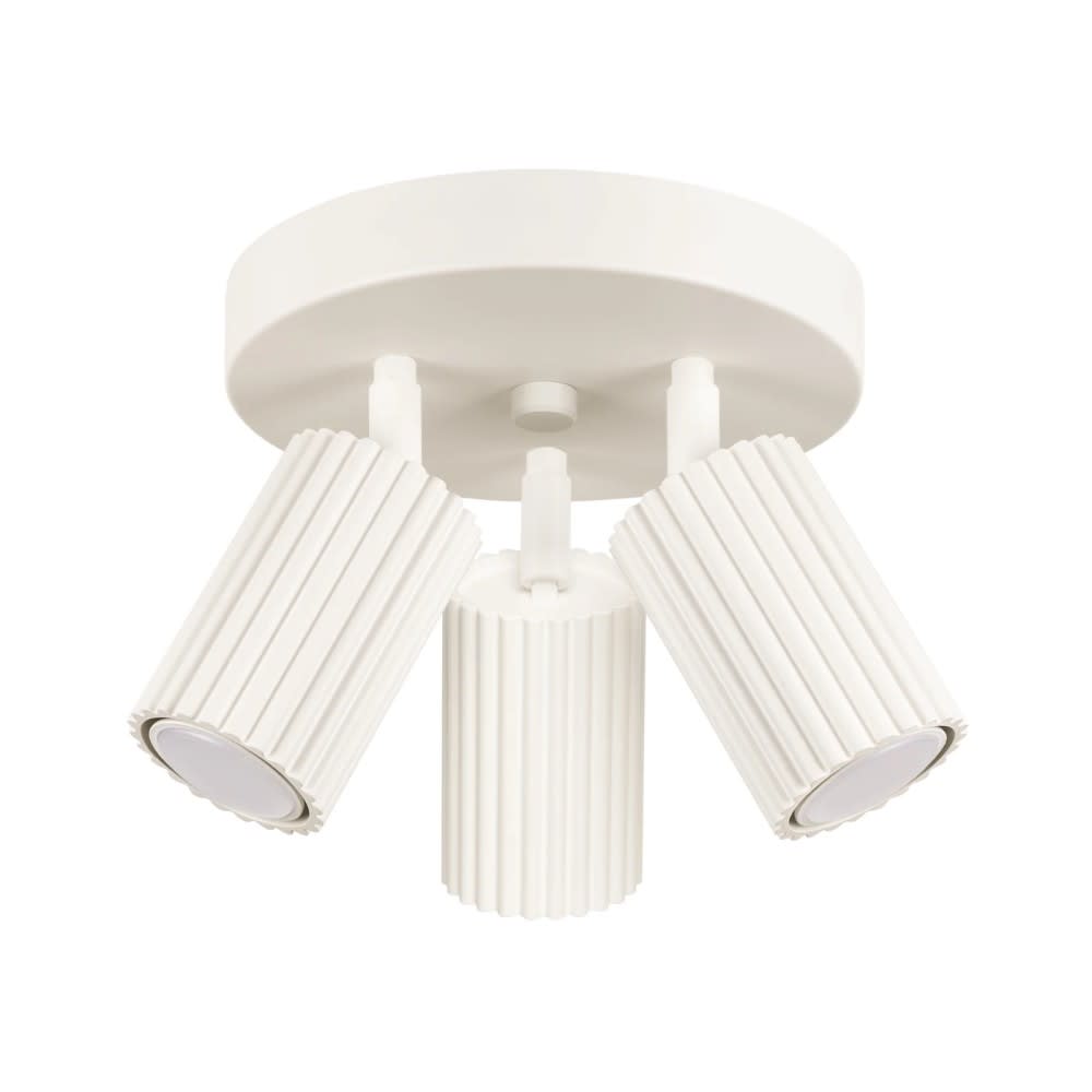 Plafonnier rond avec 3 spots orientables beige Plafonnier rond avec 3 spots orientables beige