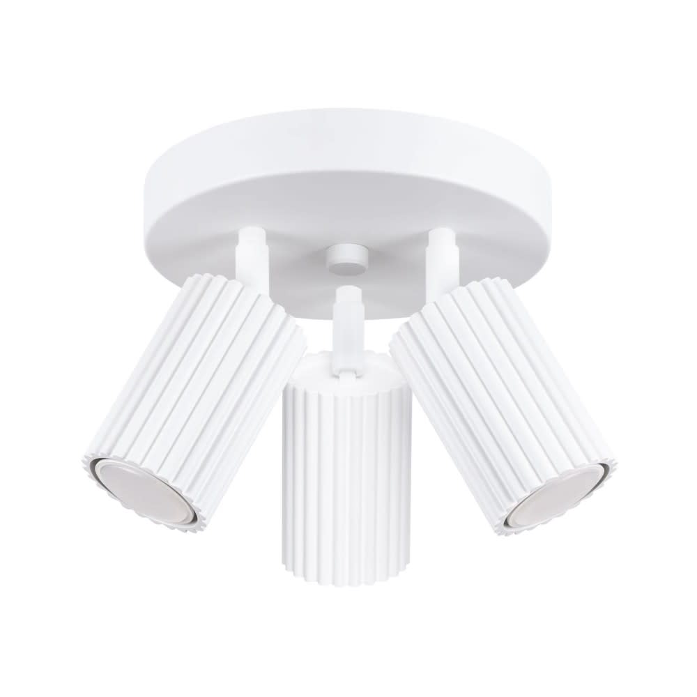 Plafonnier avec 3 spots orientables en relief blanc Plafonnier avec 3 spots orientables en relief blanc