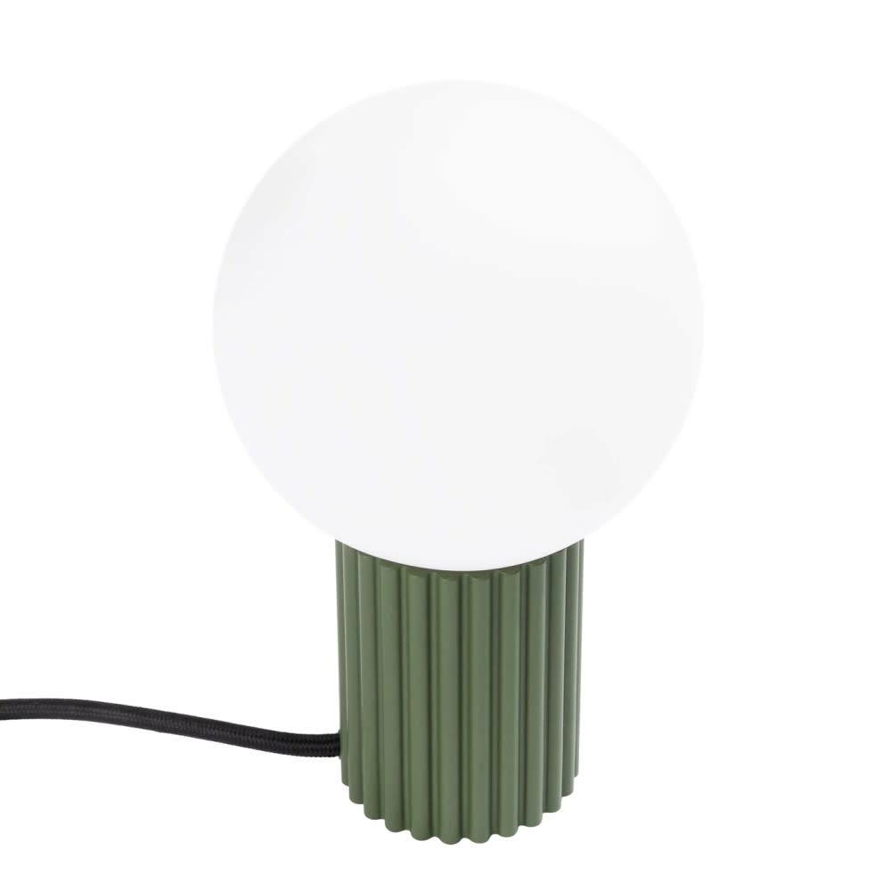 Lampe de table avec relief vert et sphère en verre Lampe de table avec relief vert et sphère en verre