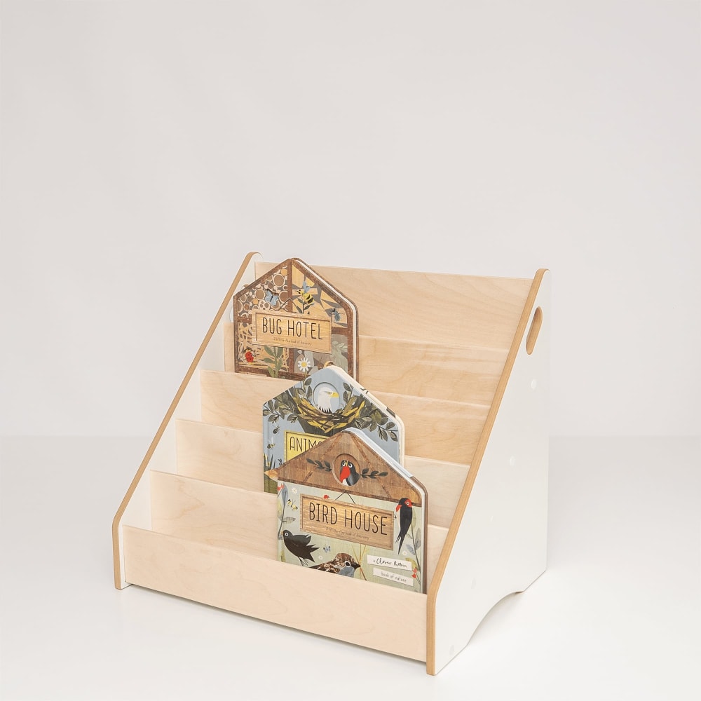 Mamoi Bücherregal Maxi mit 5 Schubladen für Kinder aus Holz und Sperrholz Braun Kinder