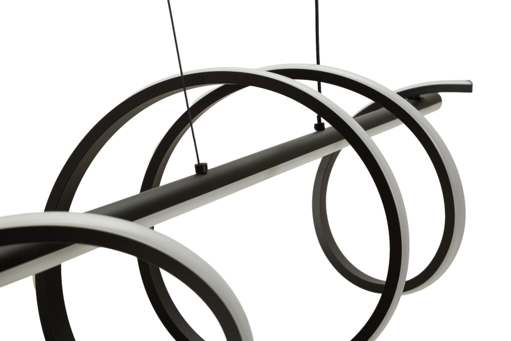 Lustre led en métal noir à 3 lumières, 101 x 25 x 30 x 150 cm — vue 4