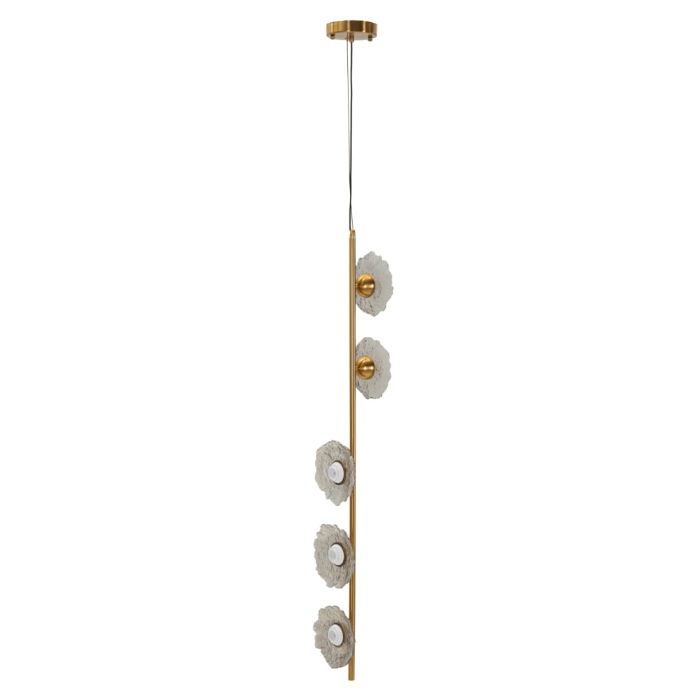Mauro Ferretti Vertikaler Metallleuchter mit Glasverzierungen, 15 x 16 x 110 cm Mehrfarbig Metall