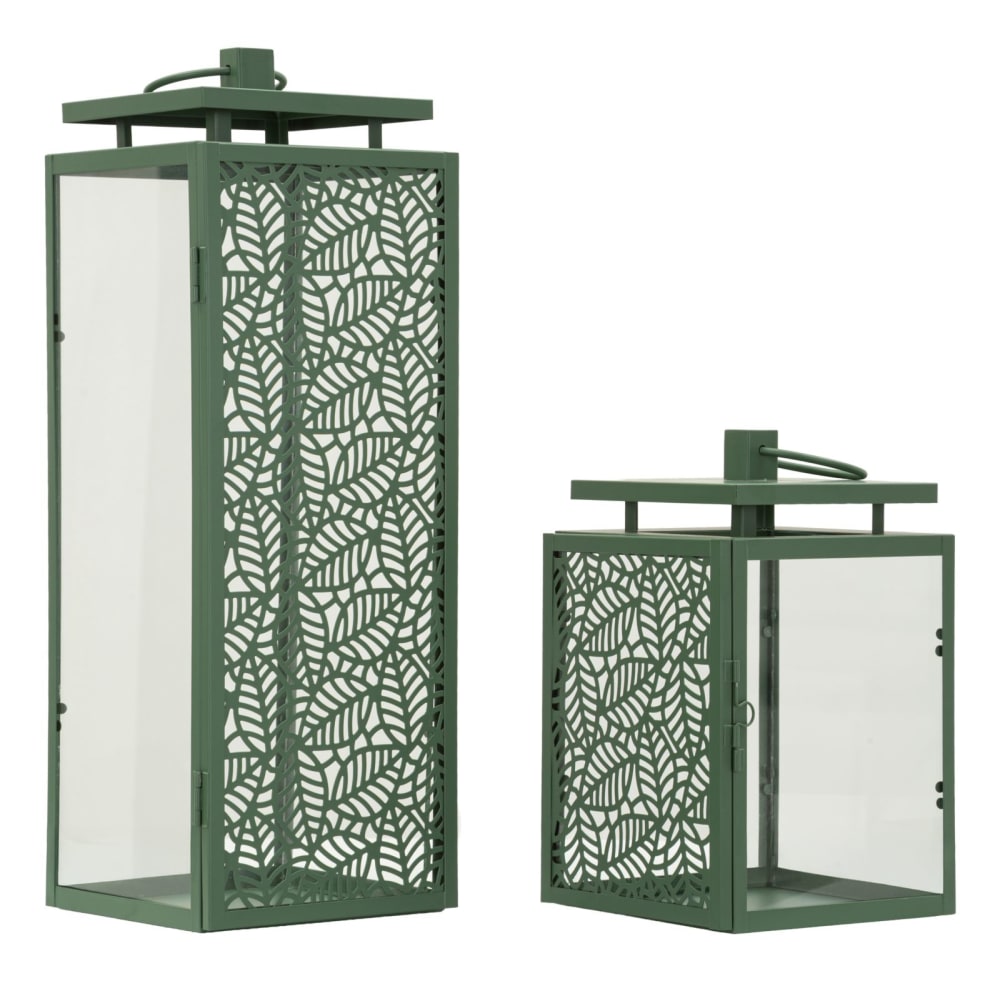 Set aus 2 Metalllaternen, 15 x 14,5 x 41,5 cm – 15 x 14,5 x 24 cm