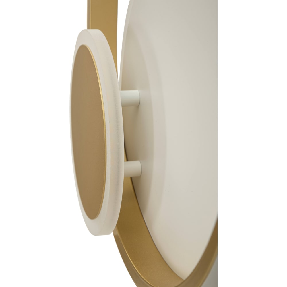 Goldene Metallwandleuchte mit 3 Leuchten, 29 x 6,5 x 34 cm -