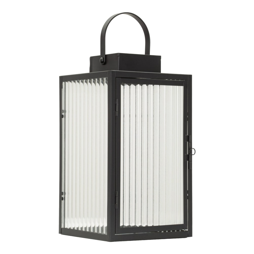 Mauro Ferretti Schwarze Metalllaterne, 15,5 x 15,5 x 28,5 cm Schwarz Metall