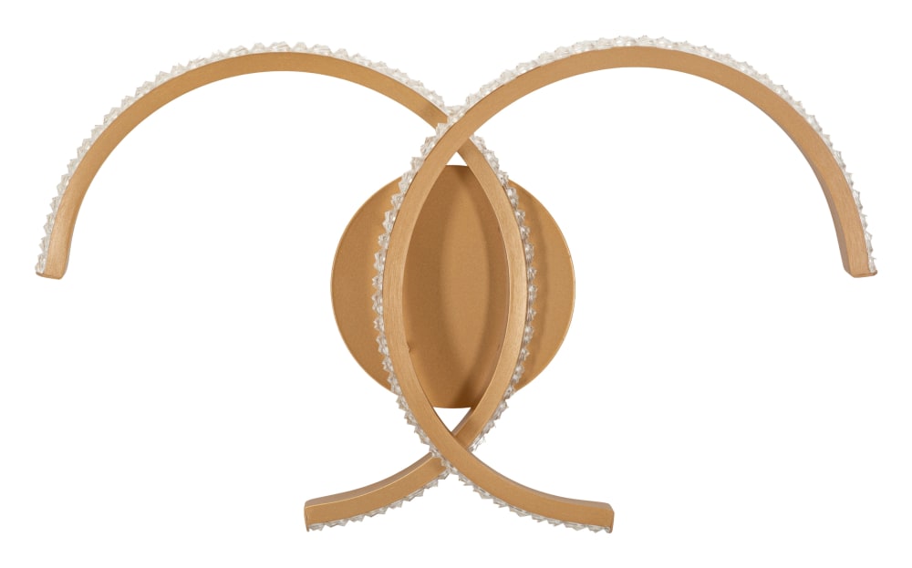 Applique murale en métal doré à 3 lumières, 41 x 8,5 x 24 cm