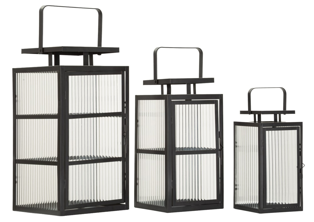 Set aus 3 Metalllaternen mit Glas - Maisons Du Monde