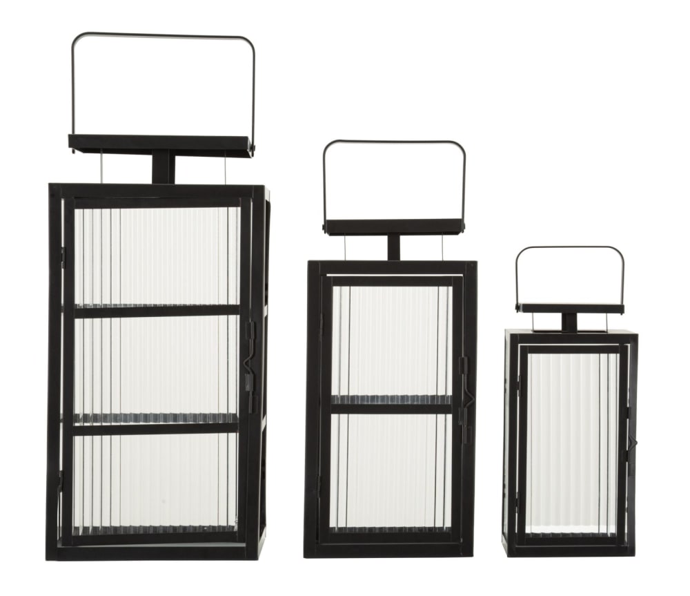 Ensemble de 3 lanternes en métal avec verre — vue 4