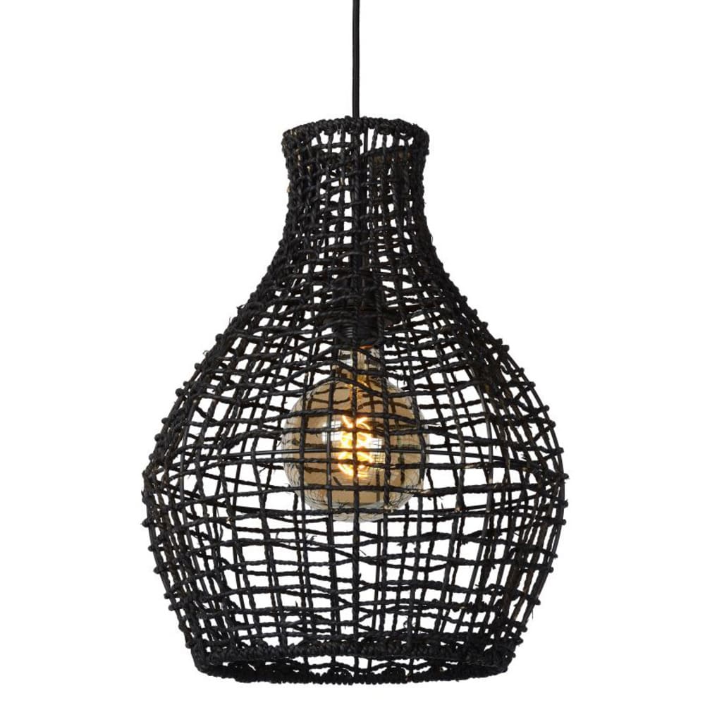 Suspension rotin diamètre 35cm noir — vue 4