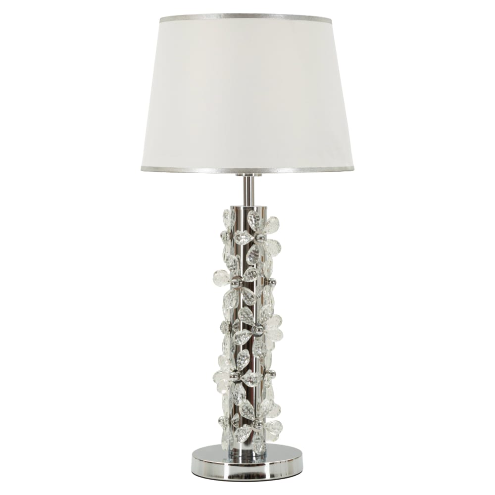 Lampe de table en métal - fleurs