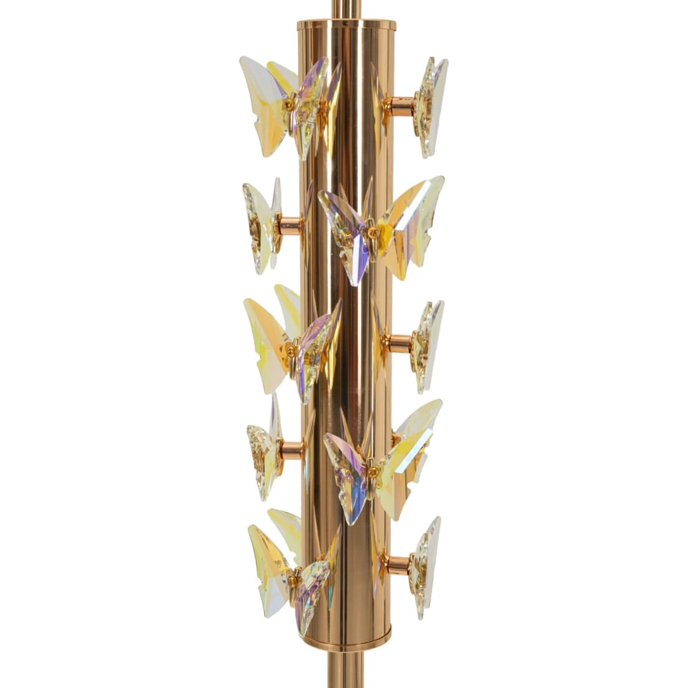 Lampadaire en métal avec papillons en résine, ø 45 x 157 cm — vue 4
