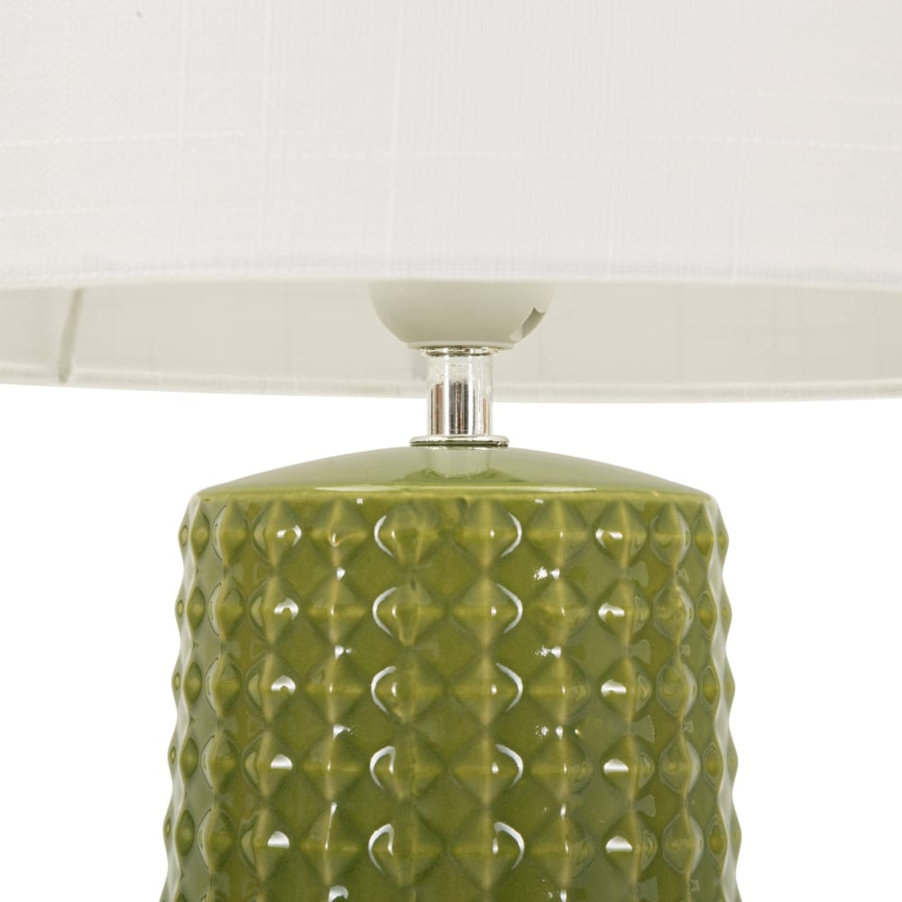 Lampe de table en céramique verte avec abat-jour blanc, ø 30 x 52 cm — vue 3