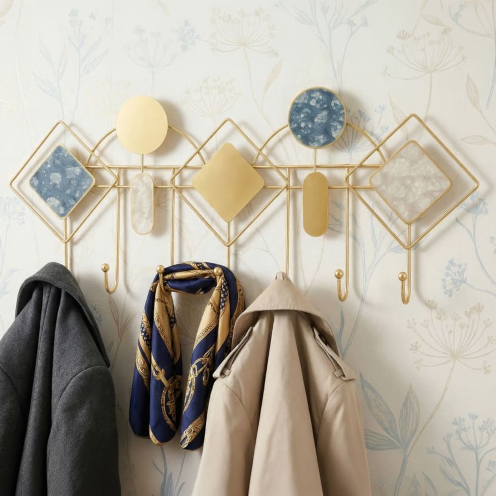 Porte-manteau mural en métal multicolore, 67 x 4,5 x 27,5 cm