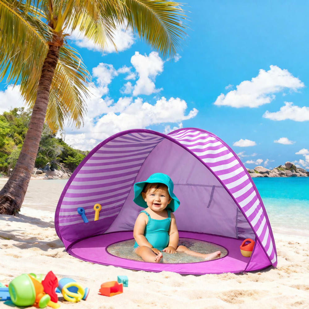Strandzelt für Babys mit Mini-Pool aus Polyester - Maisons Du